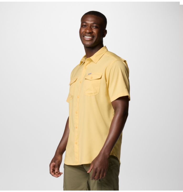 Camicia a maniche corte in tinta unita Utilizer II da uomo, Color: Sand Dune, image 3