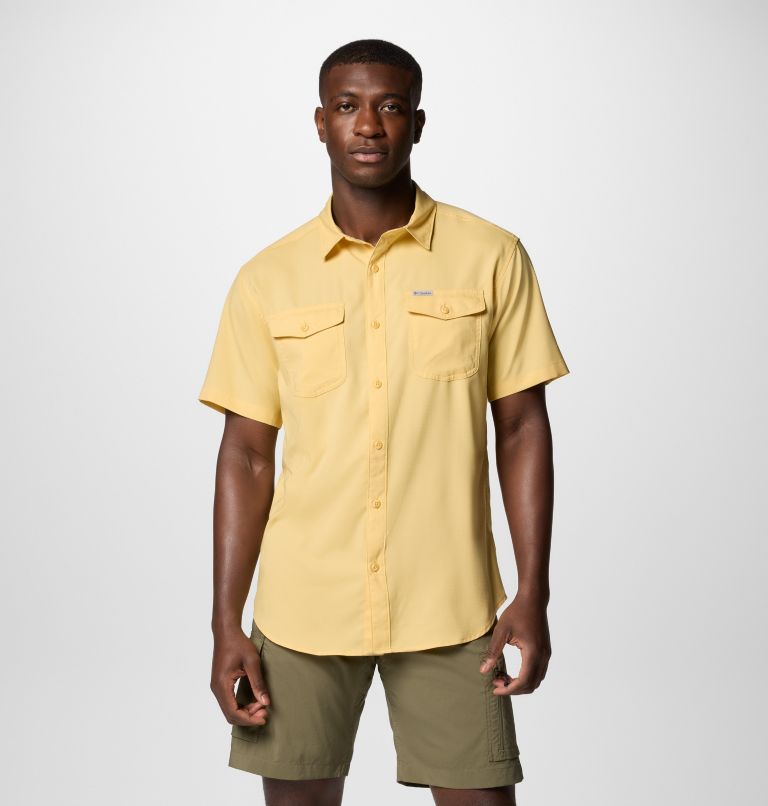 Camicia a maniche corte in tinta unita Utilizer II da uomo, Color: Sand Dune, image 1