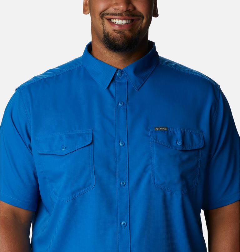 Columbia 1577761 Men's Utilizer II Solid Performance Short-Sleeve Shirt - Azure Blue - 2XL