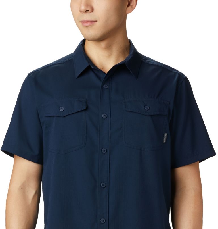 Thumbnail: Chemise à manches courtes unie Utilizer II Homme – Grandes tailles, Color: Collegiate Navy, image 4