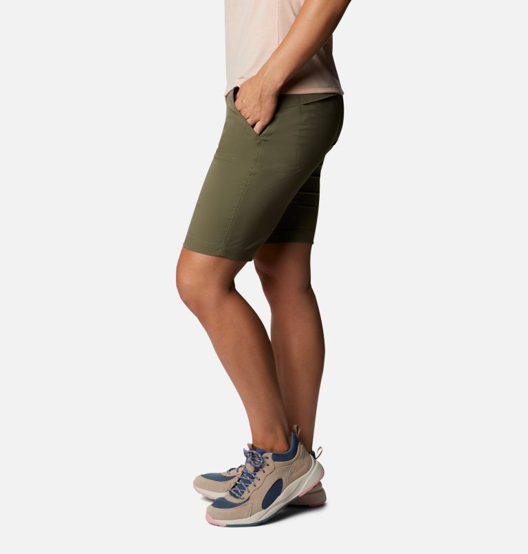 Women's Saturday Trail Long Shorts, Color: Stone Green, image 3