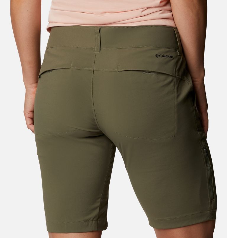Thumbnail: Women's Saturday Trail Long Shorts, Color: Stone Green, image 5
