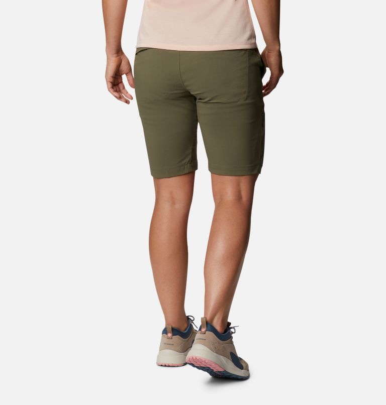 Thumbnail: Women's Saturday Trail Long Shorts, Color: Stone Green, image 2