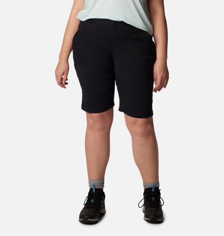 Thumbnail: Women's Saturday Trail Long Shorts - Plus Size, Color: Black, image 1
