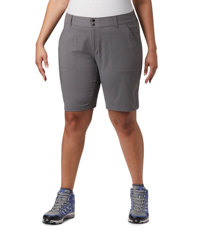 Thumbnail: Women's Saturday Trail Long Shorts - Plus Size, Color: City Grey, image 1
