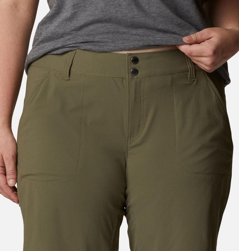 Women's Saturday Trail Long Shorts - Plus Size, Color: Stone Green, image 4