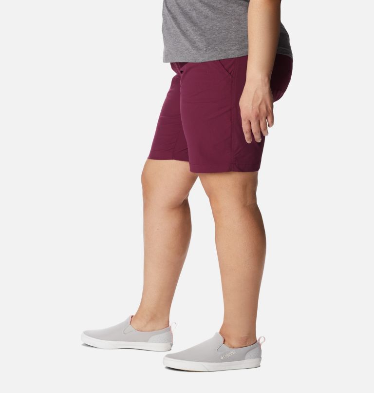 Thumbnail: Women's Saturday Trail Long Shorts - Plus Size, Color: Marionberry, image 3