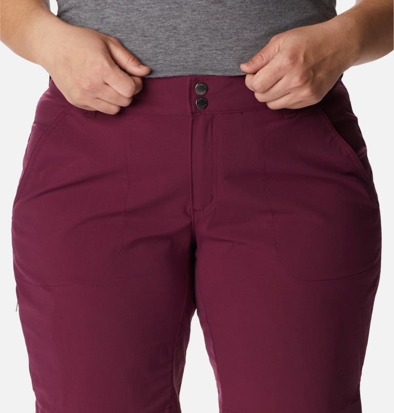 Thumbnail: Women's Saturday Trail Long Shorts - Plus Size, Color: Marionberry, image 4