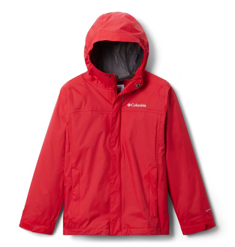 Boys' Watertight Rain Jacket, Color: Mountain Red, image 1