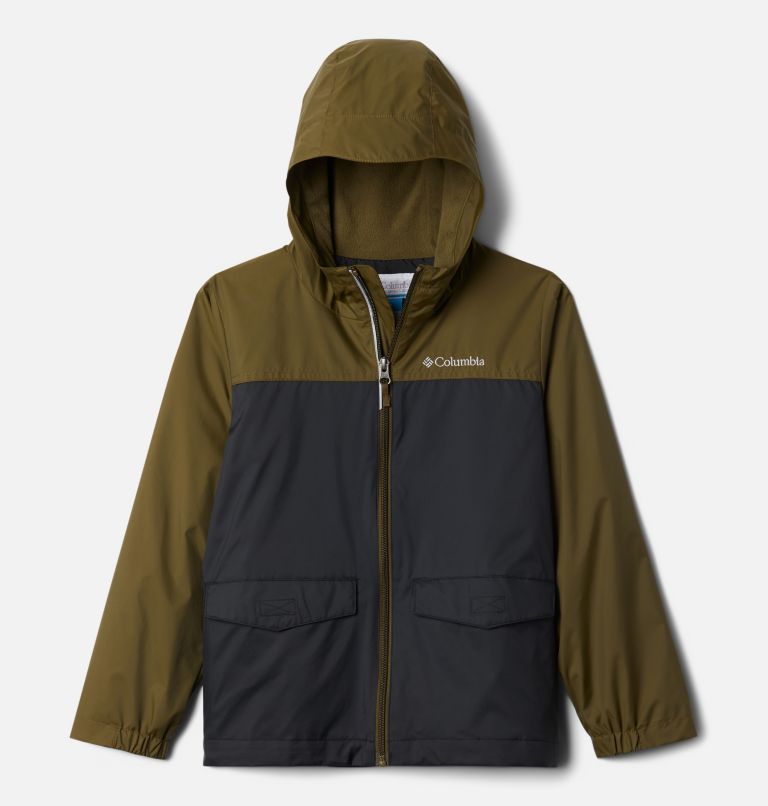 Columbia Boys' Rain-Zilla Jacket - Waterproof, Fleece-Lined, Adjustable Hood, Reflective Details