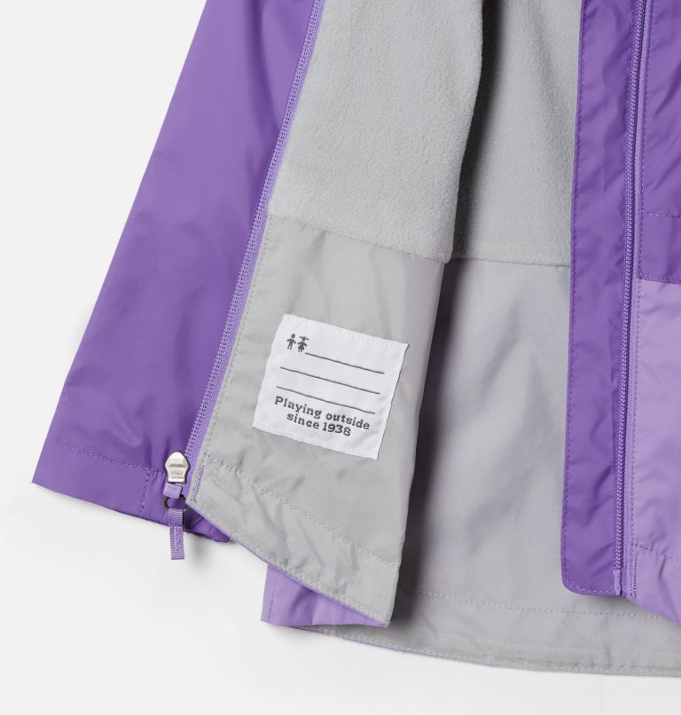 Girls’ Toddler Rain-Zilla Jacket, Color: Grape Gum, Paisley Purple, image 3