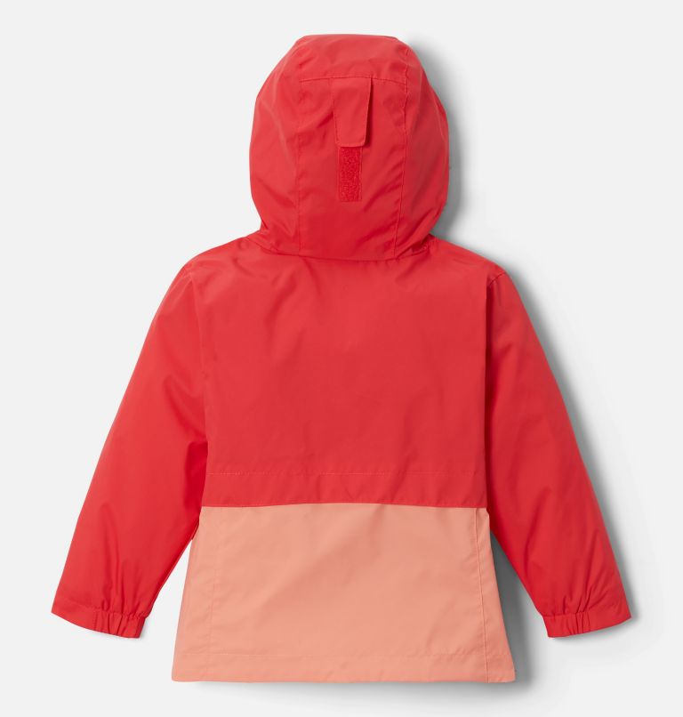 Girls’ Toddler Rain-Zilla Jacket, Color: Red Hibiscus, Coral Reef, image 2