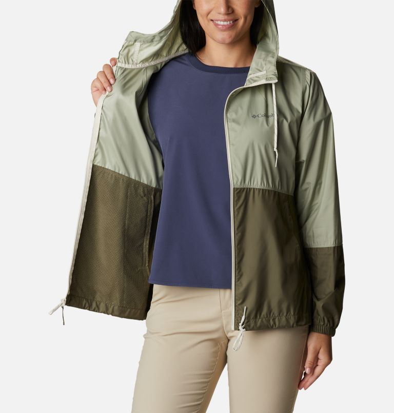 Thumbnail: Women’s Flash Forward Windbreaker Jacket, Color: Safari, Stone Green, image 5