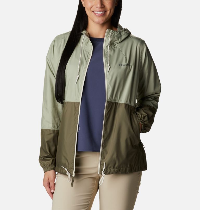 Women’s Flash Forward Windbreaker Jacket, Color: Safari, Stone Green, image 7