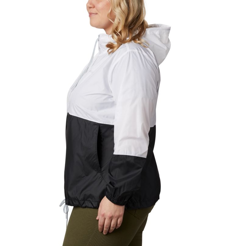 Thumbnail: Women’s Flash Forward Windbreaker Jacket - Plus Size, Color: White, Black, image 3