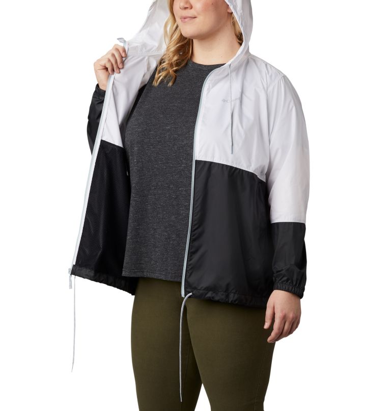 Thumbnail: Women’s Flash Forward Windbreaker Jacket - Plus Size, Color: White, Black, image 5
