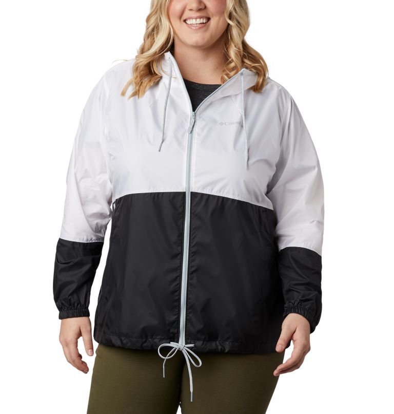 Women’s Flash Forward Windbreaker Jacket - Plus Size, Color: White, Black, image 1