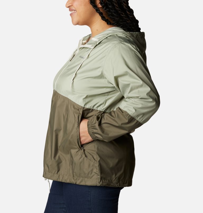 Women’s Flash Forward Windbreaker Jacket - Plus Size, Color: Safari, Stone Green, image 3
