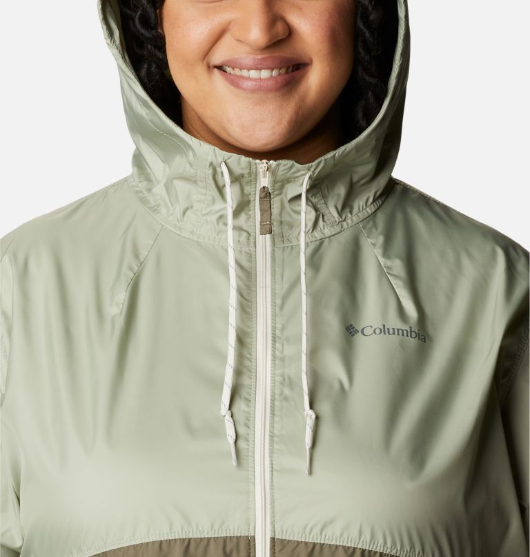 Thumbnail: Women’s Flash Forward Windbreaker Jacket - Plus Size, Color: Safari, Stone Green, image 4