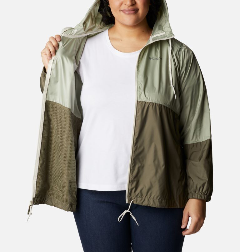 Thumbnail: Women’s Flash Forward Windbreaker Jacket - Plus Size, Color: Safari, Stone Green, image 5