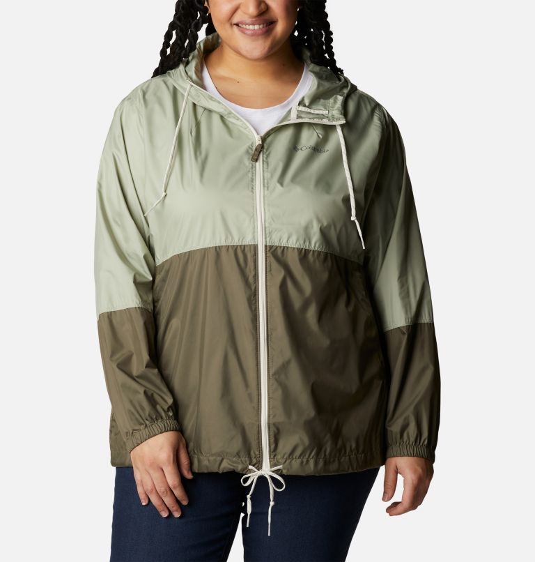 Thumbnail: Women’s Flash Forward Windbreaker Jacket - Plus Size, Color: Safari, Stone Green, image 1