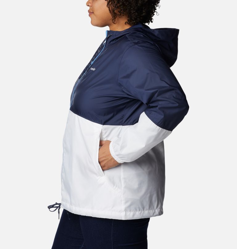 Thumbnail: Women’s Flash Forward Windbreaker Jacket - Plus Size, Color: Nocturnal, White, image 3