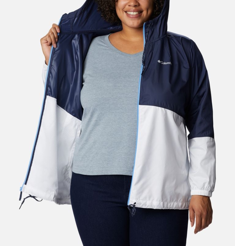 Women’s Flash Forward Windbreaker Jacket - Plus Size, Color: Nocturnal, White, image 5