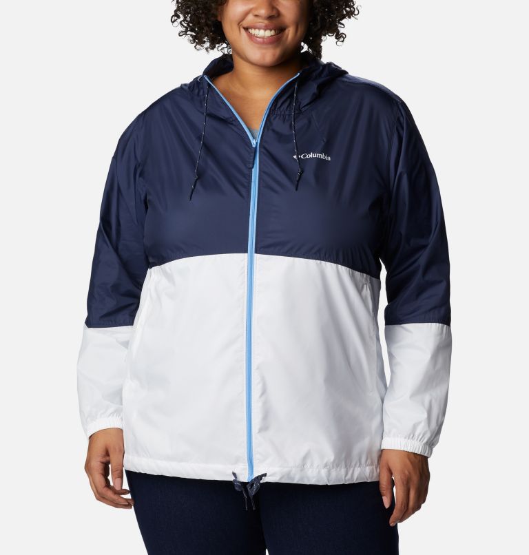 Women’s Flash Forward Windbreaker Jacket - Plus Size, Color: Nocturnal, White, image 1