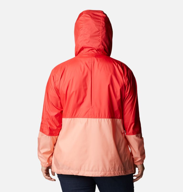 Women’s Flash Forward Windbreaker Jacket - Plus Size, Color: Red Hibiscus, Coral Reef, image 2
