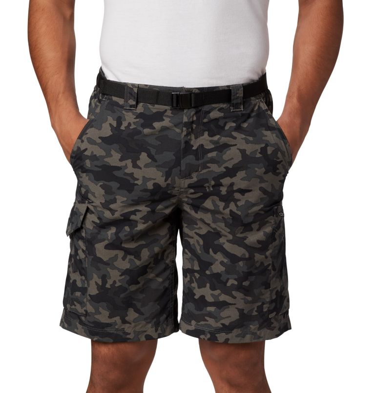 Men's Silver Ridge Printed Cargo Shorts, Color: Black Camo, image 3