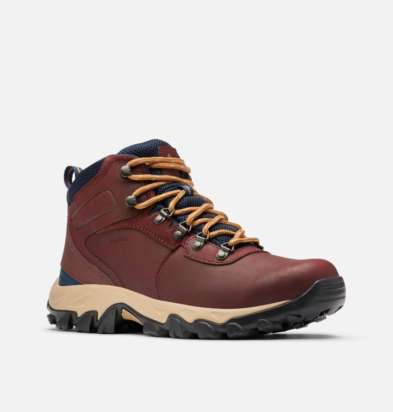 Thumbnail: Men’s Newton Ridge Plus II Waterproof Hiking Boot, Color: Madder Brown, Collegiate Navy, image 2