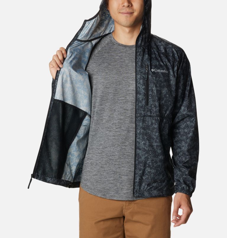 Men's Flash Forward Windbreaker Print Jacket, Color: Black Dotty Disguise Print