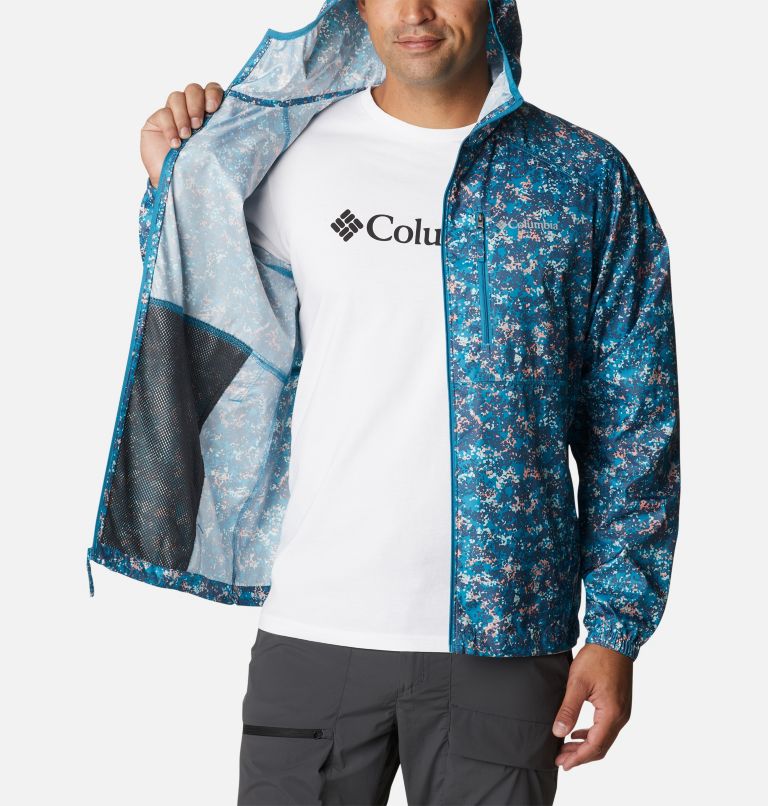 Men's Flash Forward Windbreaker Print Jacket, Color: Deep Marine Dotty Disguise Print
