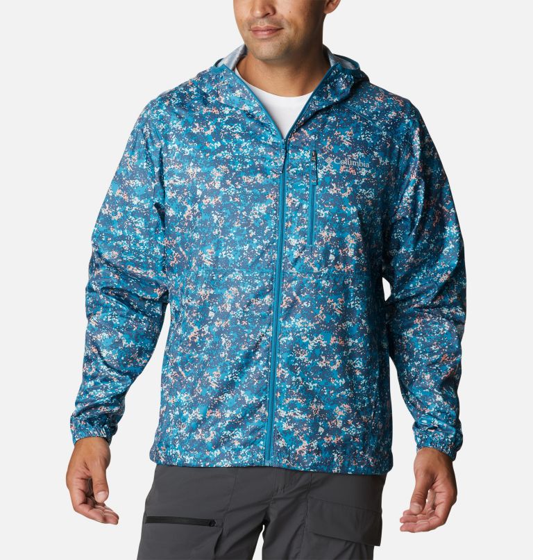 Men's Flash Forward Windbreaker Print Jacket, Color: Deep Marine Dotty Disguise Print