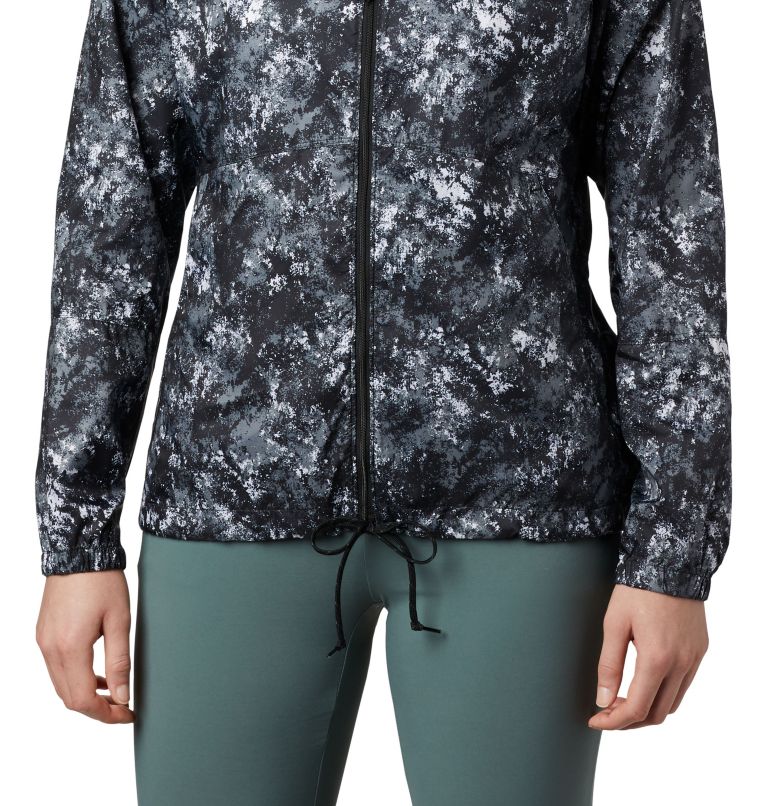 Women's Flash Forward Printed Windbreaker, Color: Black Rubbed Texture, image 4