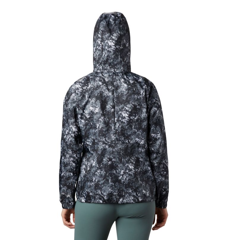 Women's Flash Forward Printed Windbreaker, Color: Black Rubbed Texture, image 2