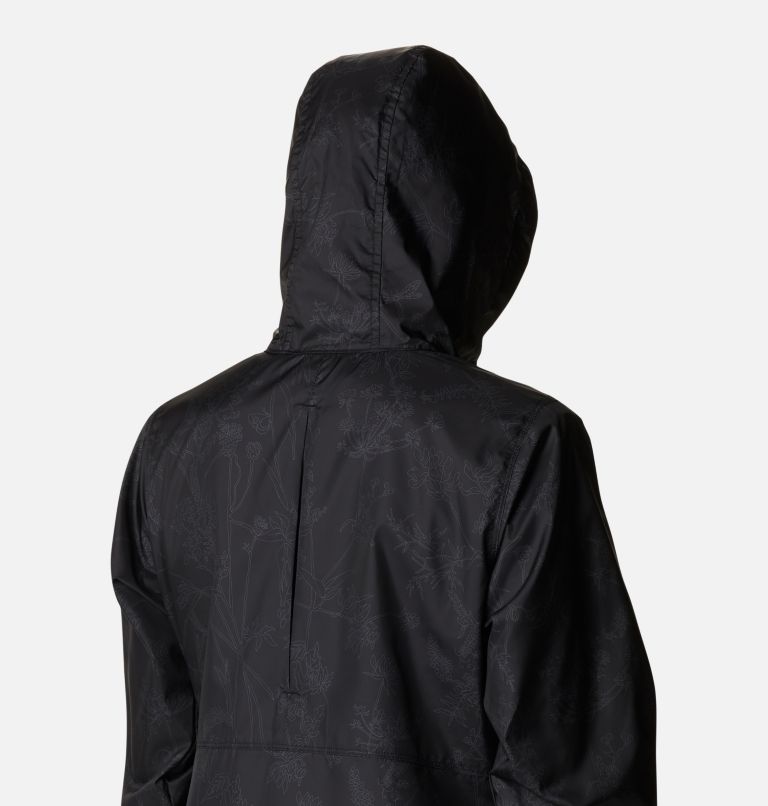 Women's Flash Forward Printed Windbreaker Jacket, Color: Black Art Bouquet Print Tonal, image 6