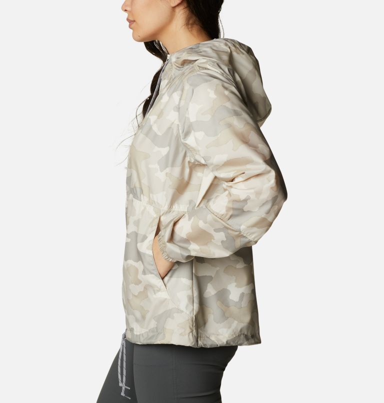 Women's Flash Forward Printed Windbreaker, Color: Chalk Trad Camo Print, image 3