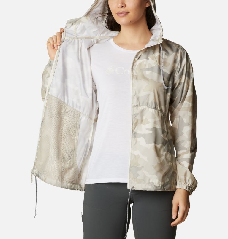 Women's Flash Forward Printed Windbreaker, Color: Chalk Trad Camo Print, image 5