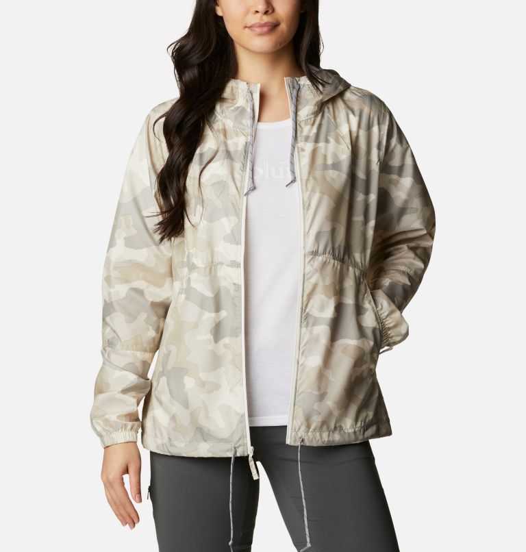 Women's Flash Forward Printed Windbreaker, Color: Chalk Trad Camo Print, image 6