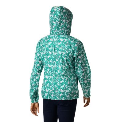 Women's Flash Forward&trade; Windbreaker Flash Forward&trade; Printed Windbre | 630 | S, Dark Lime Polkadot Floral, back