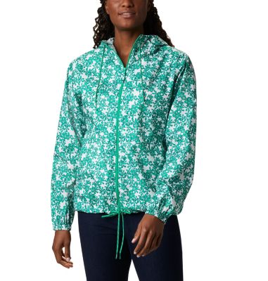 Women's Flash Forward&trade; Windbreaker Flash Forward&trade; Printed Windbre | 630 | S, Dark Lime Polkadot Floral, front
