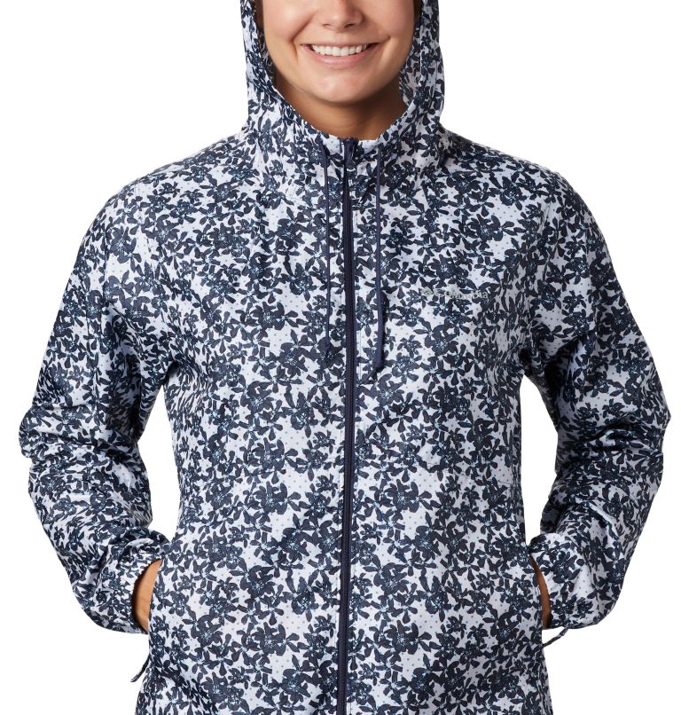 Women's Flash Forward Printed Windbreaker, Color: Nocturnal Polkadot Floral, image 4