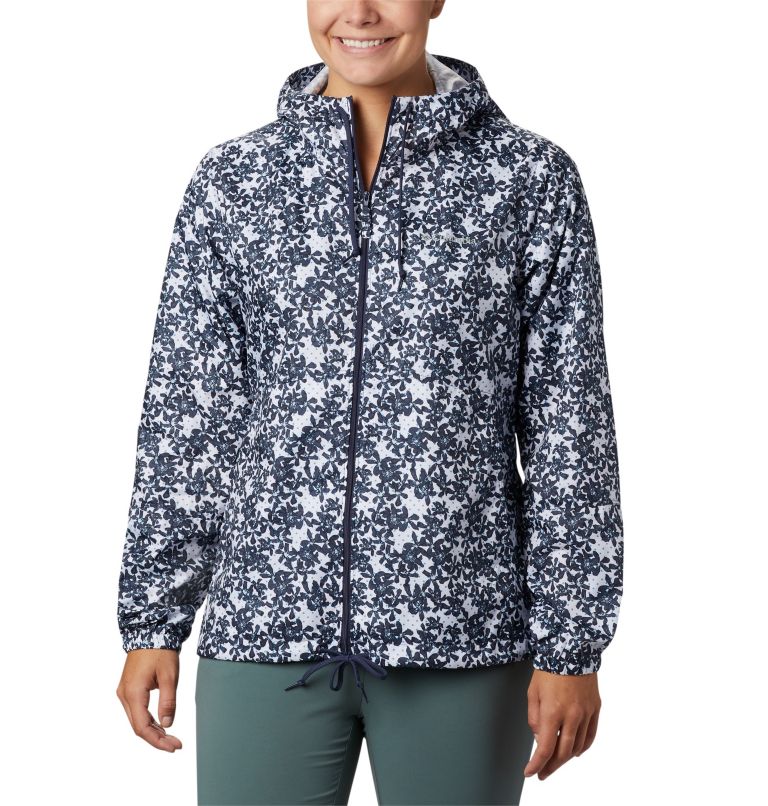 Details about   Columbia Flash Forward Printed Windbreaker Zipper White Dot Jacket S Womens $75 