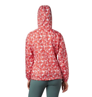 Women's Flash Forward&trade; Windbreaker Flash Forward&trade; Printed Windbre | 630 | S, Bold Orange Polkadot Floral, back