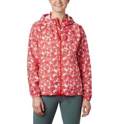 Women's Flash Forward&trade; Windbreaker Flash Forward&trade; Printed Windbre | 630 | S, Bold Orange Polkadot Floral, front