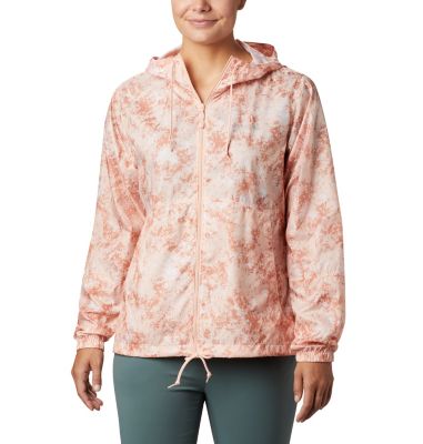 Women's Flash Forward&trade; Windbreaker Flash Forward&trade; Printed Windbre | 630 | S, Peach Cloud Rubbed Texture, front