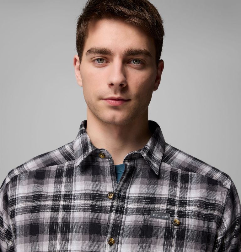 Men's Cornell Woods Flannel Long Sleeve Shirt, Color: Black Backland Tartan, image 4