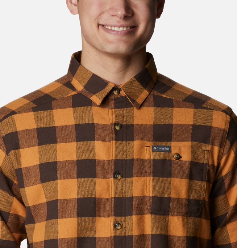 Thumbnail: Men’s Cornell Woods Flannel Long Sleeve Shirt, Color: Cordovan Buffalo Check, image 4