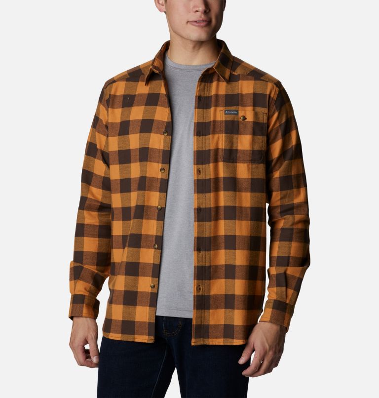 Men’s Cornell Woods Flannel Long Sleeve Shirt, Color: Cordovan Buffalo Check, image 5